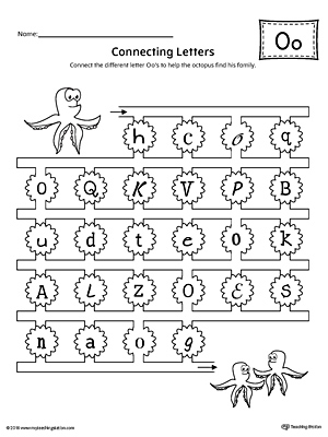 Finding and Connecting Letters: Letter O Worksheet | MyTeachingStation.com