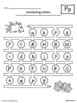 Finding and Connecting Letters: Letter P Worksheet