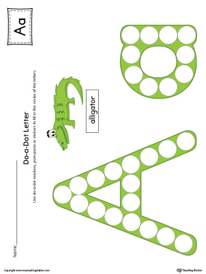 Letter A Do-A-Dot Worksheet (Color)