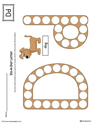 Letter D Do-A-Dot Worksheet (Color)