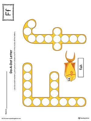 Letter F Do-A-Dot Worksheet (Color)