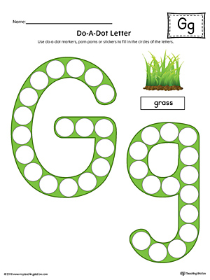 Letter G Do-A-Dot Worksheet (Color)