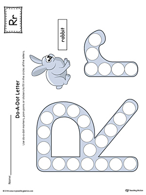 Letter R Do-A-Dot Worksheet (Color)