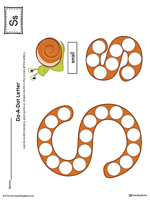 Letter S Do-A-Dot Worksheet (Color)