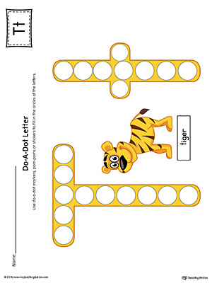 Letter T Do-A-Dot Worksheet (Color)