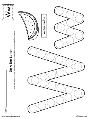 Letter W Do-A-Dot Worksheet