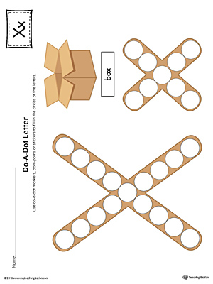 Letter X Do-A-Dot Worksheet (Color)