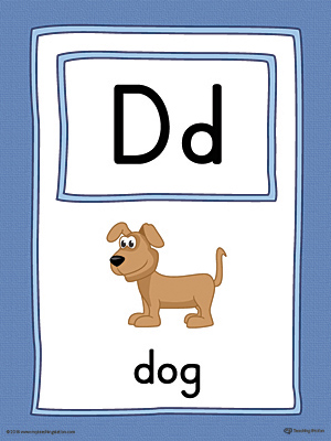 Letter D Large Alphabet Picture Card Printable (Color)