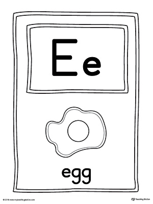 Letter E Large Alphabet Picture Card Printable
