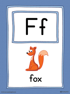 Letter F Large Alphabet Picture Card Printable (Color)