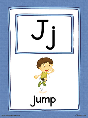 Letter J Large Alphabet Picture Card Printable (Color)