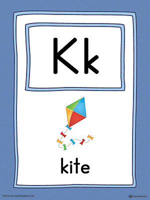 Large Alphabet Picture Card Letter K Printable Color