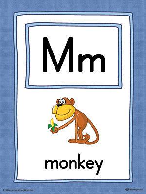 Letter M Large Alphabet Picture Card Printable (Color)
