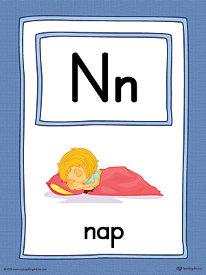The Letter N Large Alphabet Picture Card in Color is perfect for helping students practice recognizing the letter N, and it