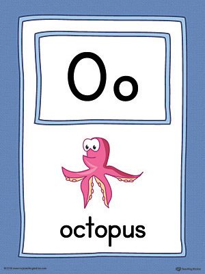 The Letter O Large Alphabet Picture Card in Color is perfect for helping students practice recognizing the letter O, and it