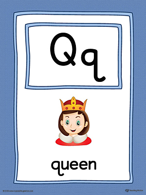 The Letter Q Large Alphabet Picture Card in Color is perfect for helping students practice recognizing the letter Q, and it