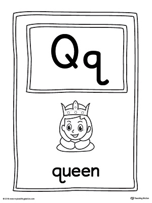 Letter Q Large Alphabet Picture Card Printable