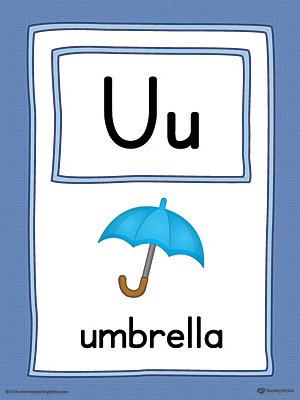 The Letter U Large Alphabet Picture Card in Color is perfect for helping students practice recognizing the letter U, and it