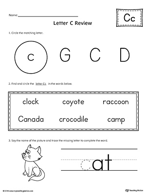 Learning the Letter C Worksheet