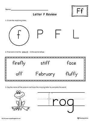 Learning the Letter F Worksheet