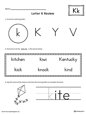 Learning the Letter K Worksheet