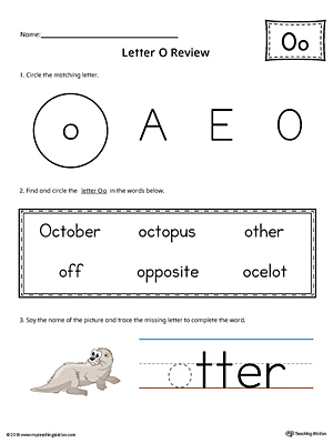 Learning the Letter O Worksheet (Color)