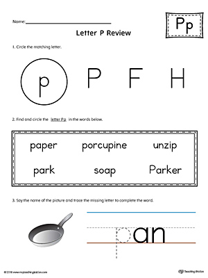 Learning the Letter P Worksheet (Color)