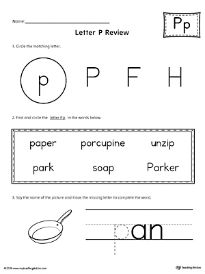 Learning the Letter P can be easy and simple with the right tools. Download this action pack worksheet and help your student learn all about the letter P.