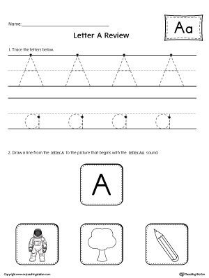Letter A Review Worksheet