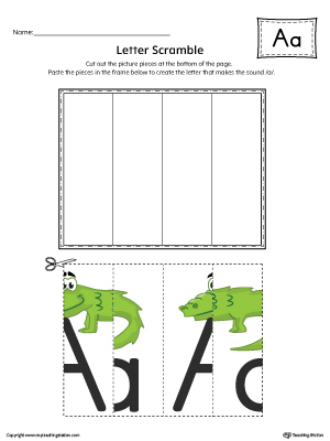 Use the Letter A Scramble in Color printable worksheet to aid your student in recognizing the letter A and it