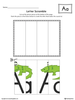 Letter A Scramble Worksheet (Color)