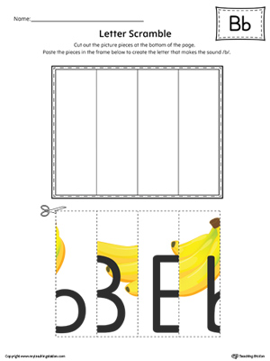 Letter B Scramble Worksheet (Color)