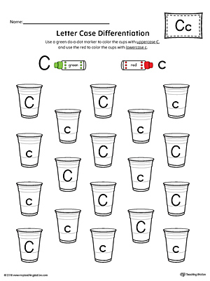 Use the Letter Case Recognition Worksheet: Letter C to help your preschooler to recognize the difference between the uppercase and lowercase C.