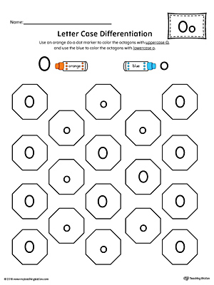 Letter Case Recognition Worksheet: Letter O