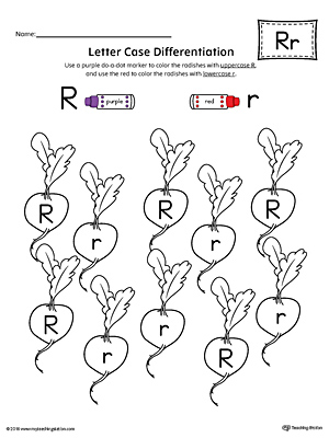 Letter Case Recognition Worksheet: Letter R