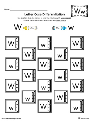 Letter Case Recognition Worksheet: Letter W