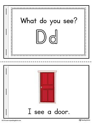 Letter D Words Printable Mini Book (Color)