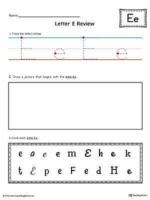 Letter E Practice Worksheet