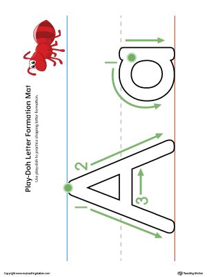 Letter Formation Play-Doh Mat: Letter A Printable (Color)