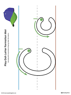 Use the Letter Formation Play-Doh Mat: Letter C in Color as a fun hands-on activity for your preschooler to learn how to form the letter C.