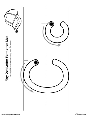 Letter Formation Play-Doh Mat: Letter C Printable