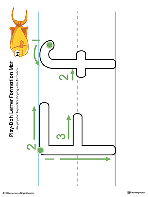 Letter Formation Play-Doh Mat: Letter F Printable (Color)