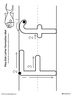 Letter Formation Play-Doh Mat: Letter F Printable