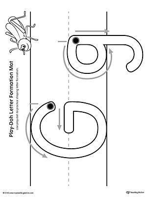 Letter Formation Play-Doh Mat: Letter G Printable