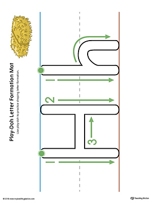 Letter Formation Play-Doh Mat: Letter H Printable (Color)