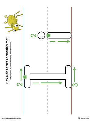 Letter Formation Play-Doh Mat: Letter I Printable (Color)