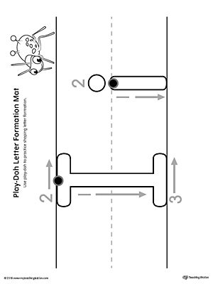 Letter Formation Play-Doh Mat: Letter I Printable