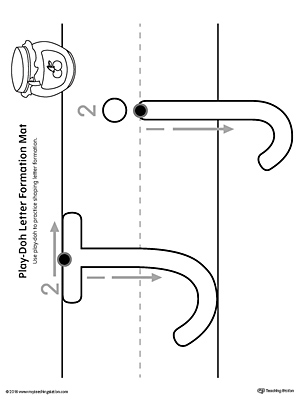 Letter Formation Play-Doh Mat: Letter J Printable