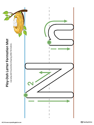 Letter Formation Play-Doh Mat: Letter N Printable (Color)