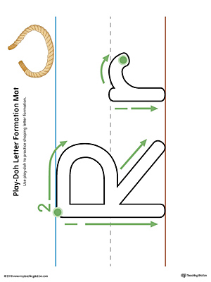 Letter Formation Play-Doh Mat: Letter R Printable (Color)